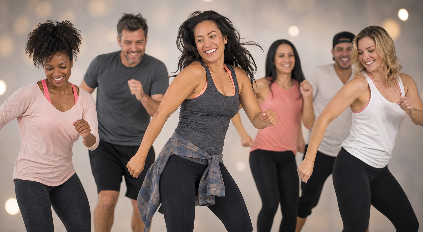 Zumba-Gruppe beim gemeinsamen Fitness-Workout